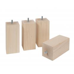 Pied carré bois naturel