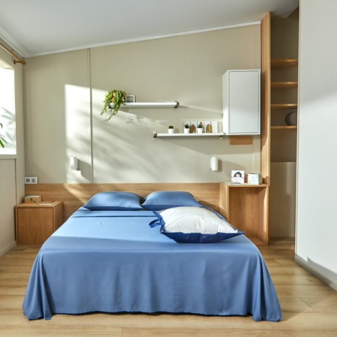 Kit de couchage drap plat lavable bleu Easytex Kit de couchage drap plat lavable bleu Easytex