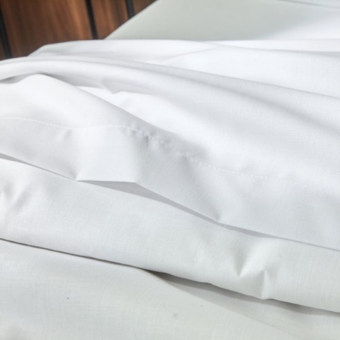 Drap plat lavable polycoton blanc Easytex