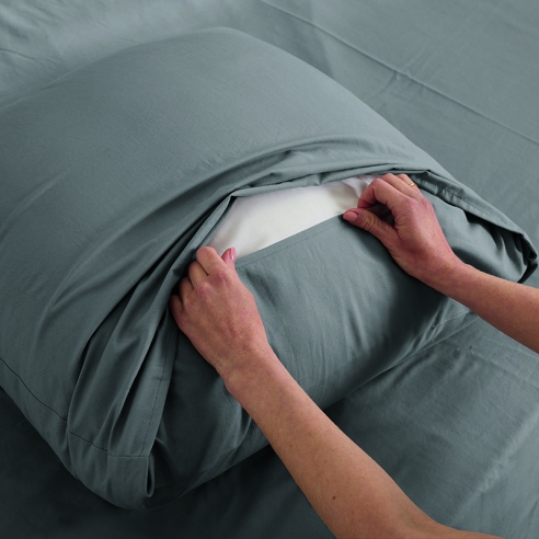 Taie Oreiller Microfibre Gris ZEN