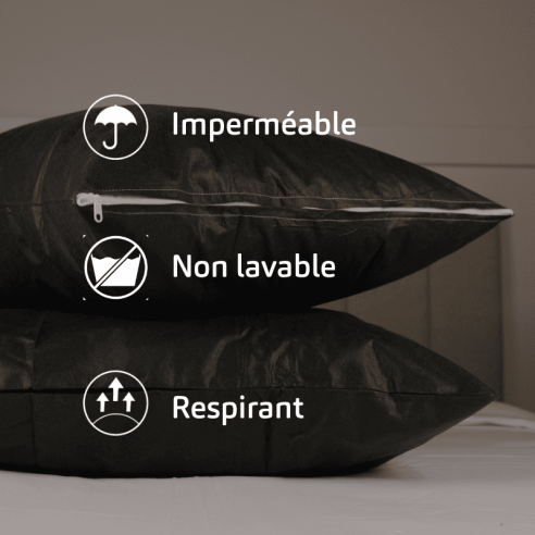 Rénove Oreiller Imperméable Gris sans lavage ambiance caractéristiques produit