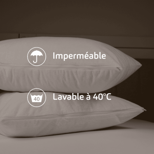 Rénove oreiller imperméable lavable bouclette ambiance caractéristiques