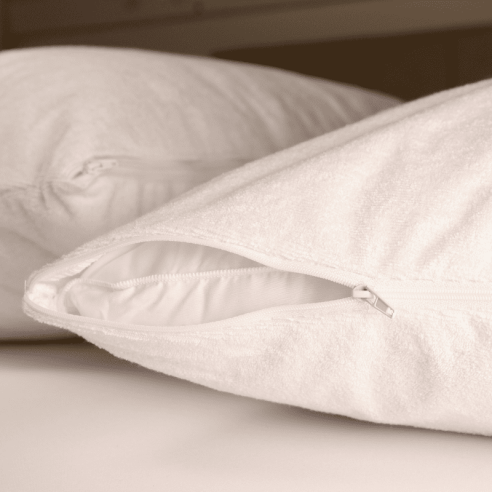 Rénove oreiller imperméable lavable bouclette zoom ouverture zippée