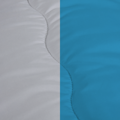 Couette confort chaude bleu gris détail surpiqûre