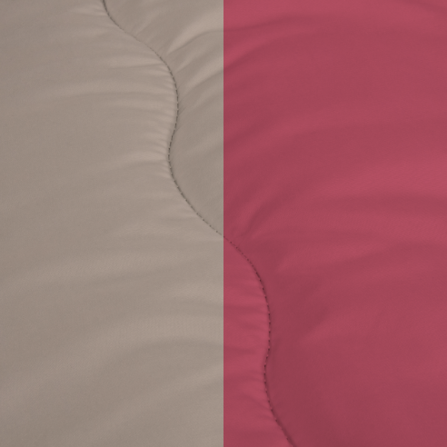 Couette confort taupe rouge / terre détail surpiqûre