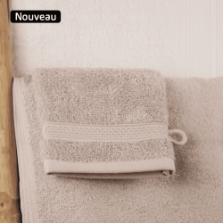 Gant de toilette gris 100% coton - EDEN