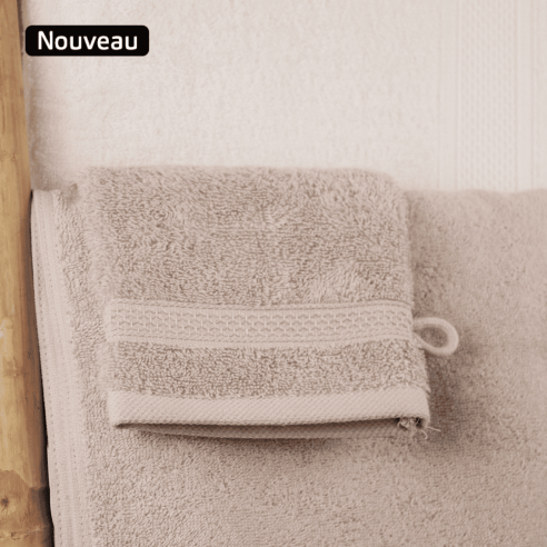 Gant de toilette gris 100% coton - EDEN