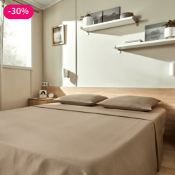 Kit de couchage drap plat lavable Eco Taupe