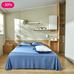 Kit de couchage drap plat lavable Eco Bleu