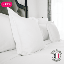 Taie d'oreiller percale de coton Confort plus