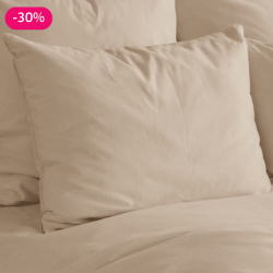 Taie d'oreiller polycoton confort - Sable
